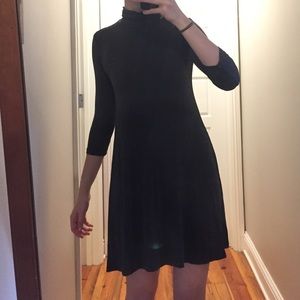 Jersey turtleneck swing dress
